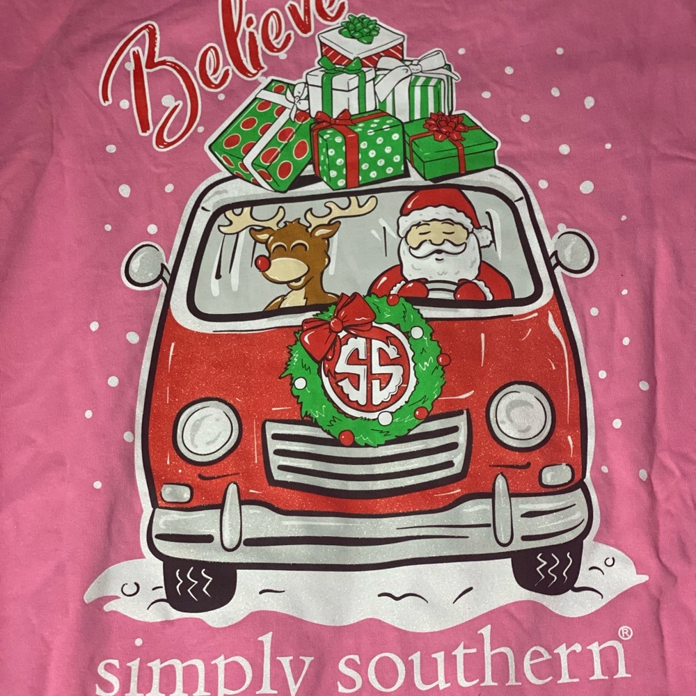 Simply Southern Santa and Reindeer Long-sleeved T-Shirt